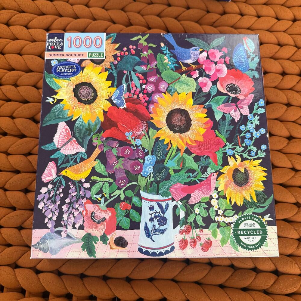 Eeboo 1000 Piece Puzzle Summer Bouquet Floral Sunflowers